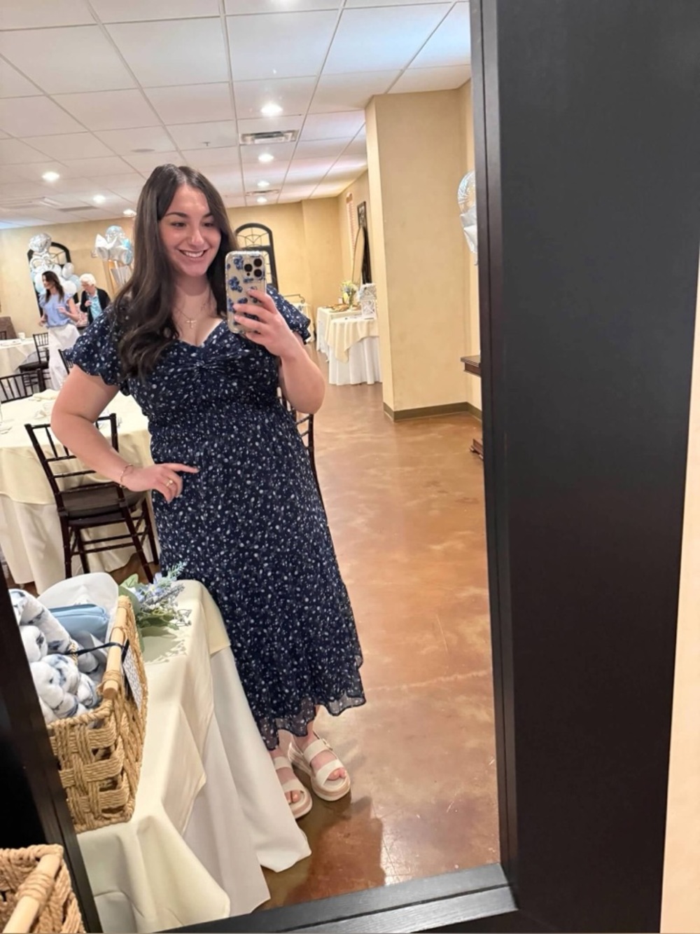 Navy Blue Floral Dress Altar’d State - Picture 2 of 6